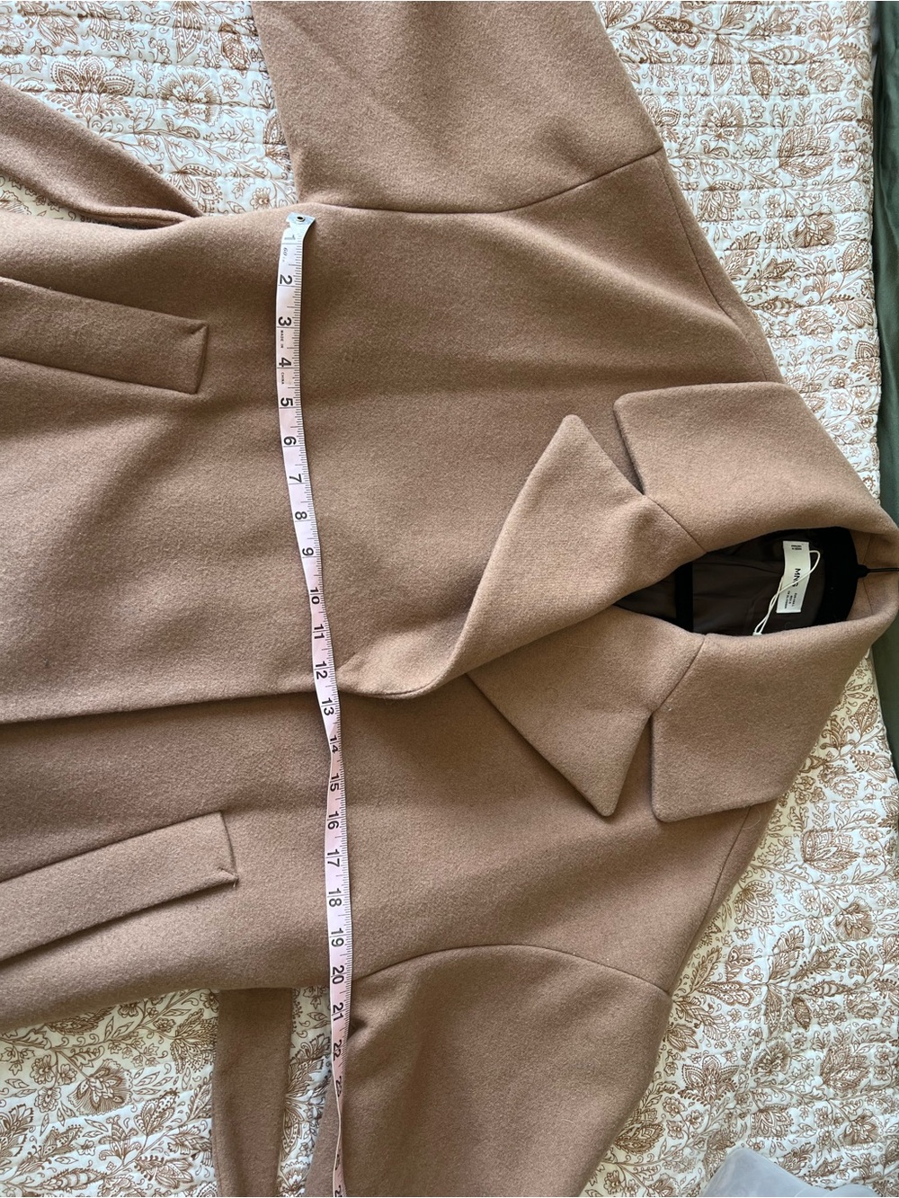 Mango Women's Camel-Tone Tailored Pea Coat